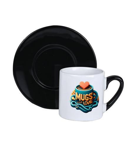 Kişiye özel Kulpu ve Tabaği Siyah Türk Kahvesi Fincanı