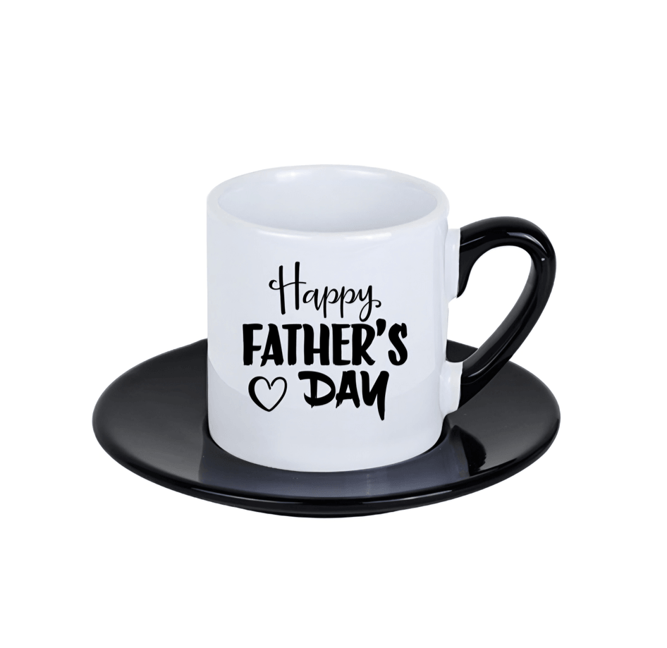 Kişiye özel Kulpu ve Tabaği Siyah Türk Kahvesi Fincanı