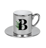 Kişiye özel Aynalı Gümüş renk Türk Kahvesi Fincanı