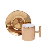 Kişiye özel T Aynalı Gold Türk Kahvesi Fincanı