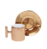 Kişiye özel T Aynalı Gold Türk Kahvesi Fincanı