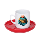 Kişiye özel Tabaği Kırmızı Türk Kahvesi Fincanı