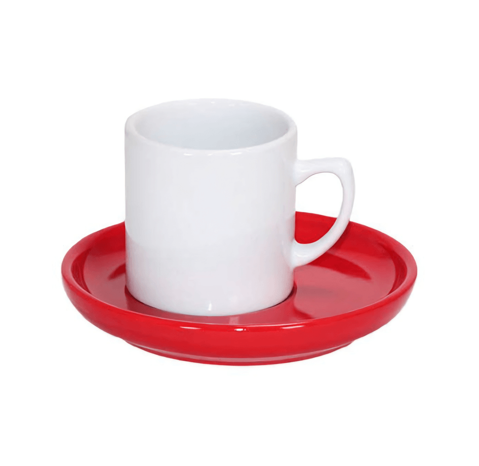 Kişiye özel Tabaği Kırmızı Türk Kahvesi Fincanı