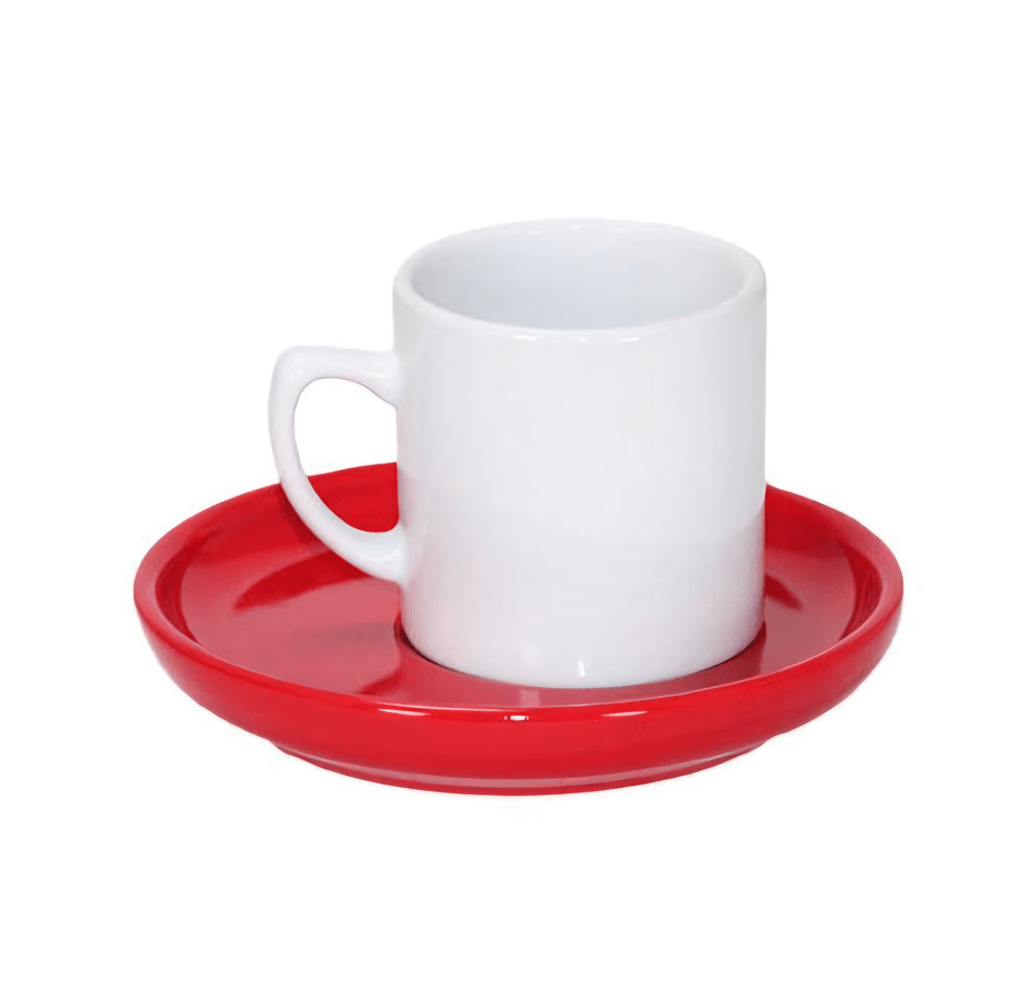 Kişiye özel Tabaği Kırmızı Türk Kahvesi Fincanı