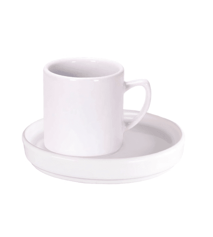 Kişiye özel Tabaği Beyaz Türk Kahvesi Fincanı