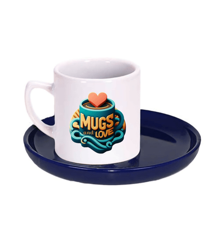 Kişiye özel Tabaği Lacivert Türk Kahvesi Fincanı