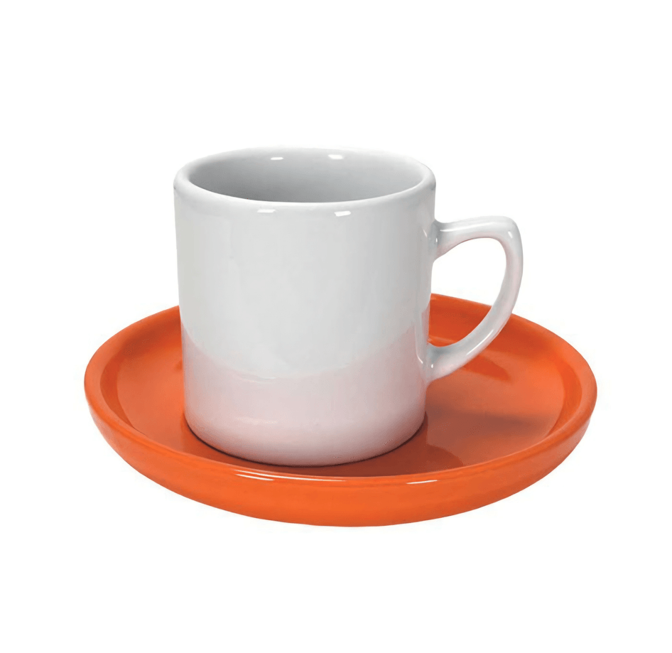 Kişiye özel Tabaği Turuncu Türk Kahvesi Fincanı