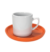 Kişiye özel Tabaği Turuncu Türk Kahvesi Fincanı