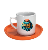 Kişiye özel Tabaği Turuncu Türk Kahvesi Fincanı