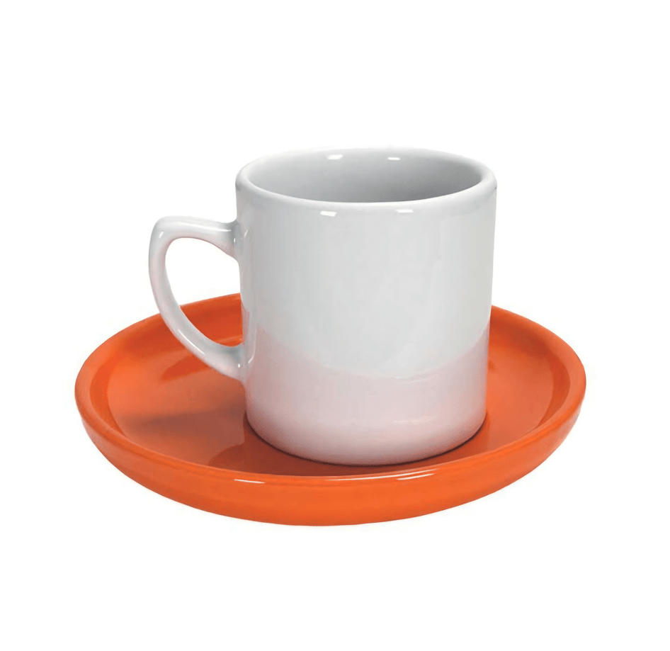 Kişiye özel Tabaği Turuncu Türk Kahvesi Fincanı