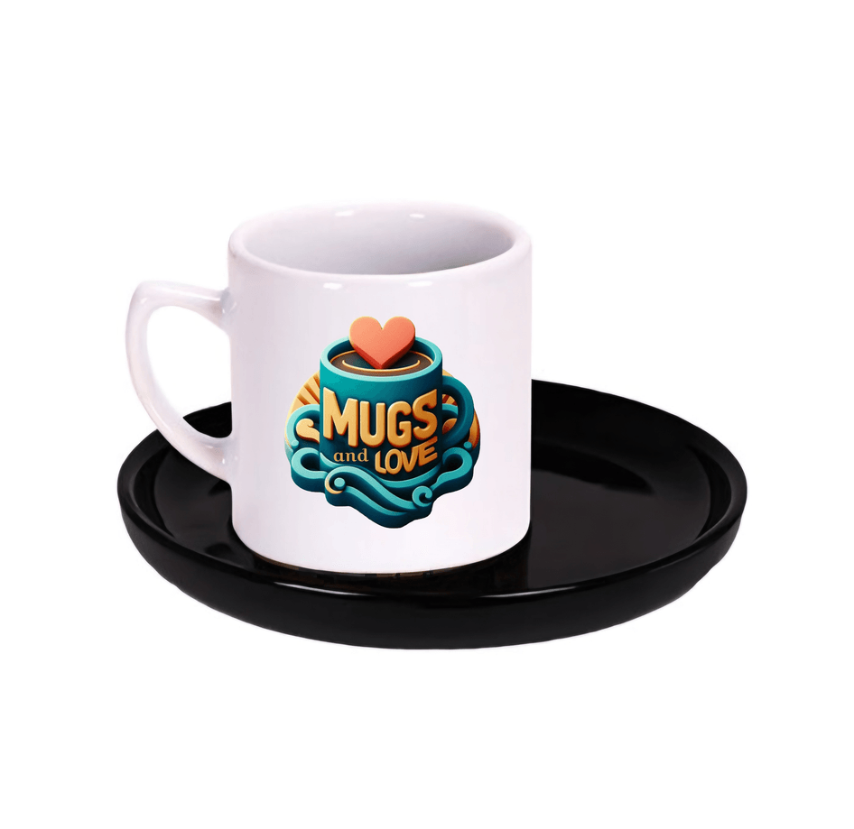 Kişiye özel Tabaği Siyah Türk Kahvesi Fincanı