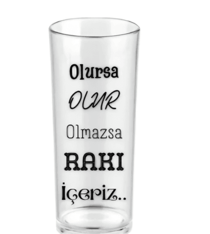 Kişiye özel Şeffaf Rakı Kadehi