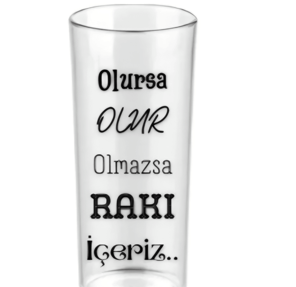Kişiye özel Şeffaf Rakı Kadehi