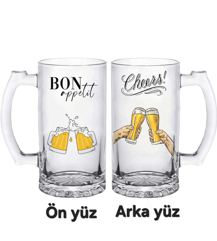Kişiye özel Şeffaf Bira Bardağı