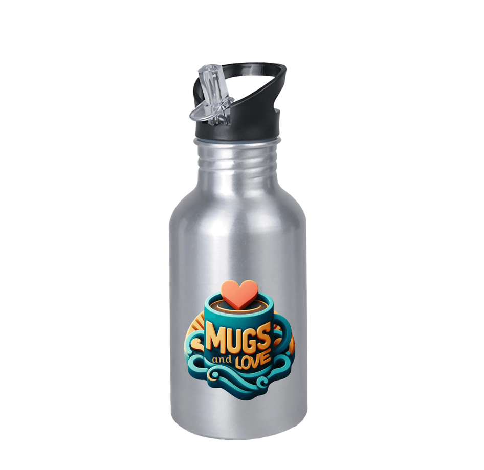 Kişiye özel Gri Kopçalı Pipetli Matara