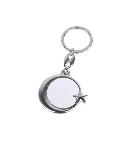 Kişiye özel ayyıldız metal çift yüz 2 adet anahtarlık