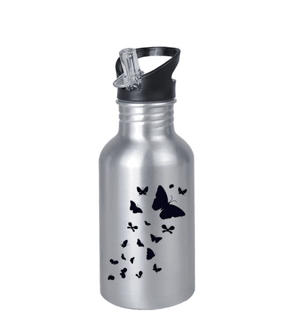 Kişiye özel Gri Kopçalı Pipetli Matara