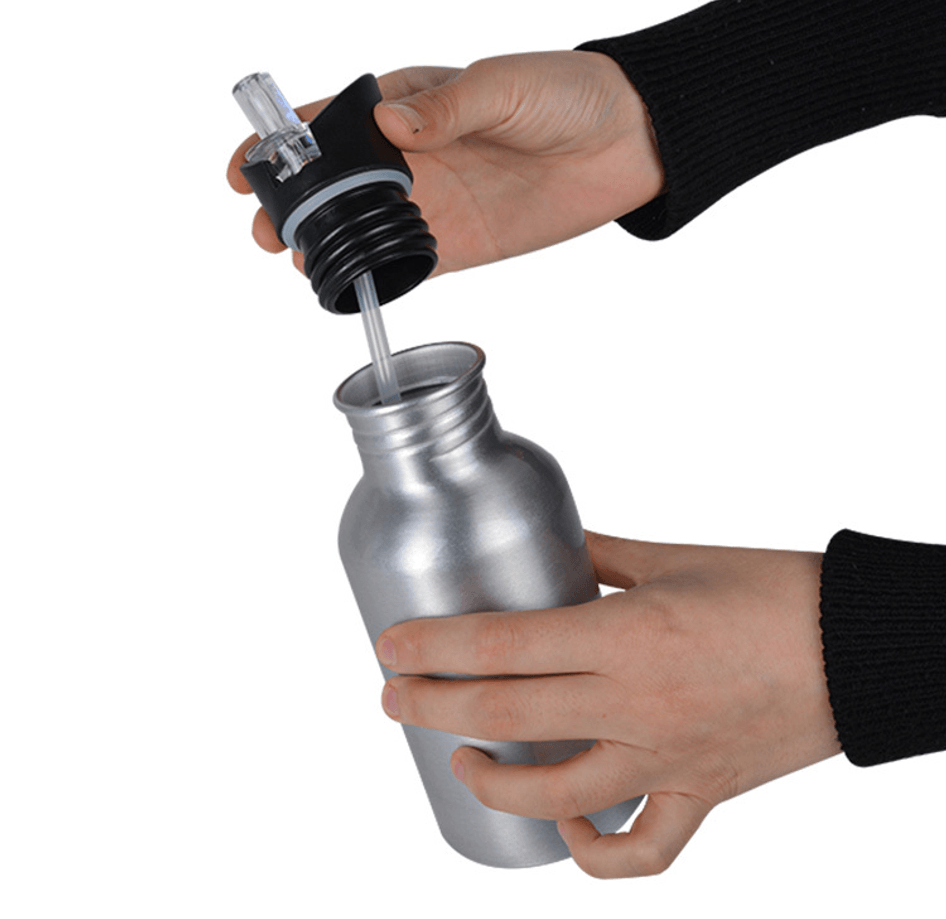 Kişiye özel Gri Kopçalı Pipetli Matara