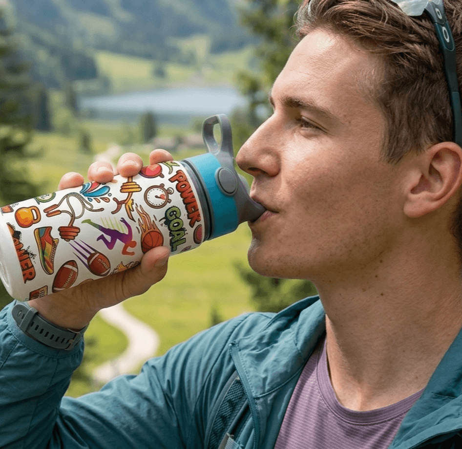 Kişiye özel Alüminyum Mavi Pipetli Matara