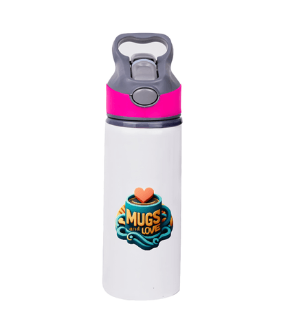 Kişiye özel Alüminyum Pembe Pipetli Matara