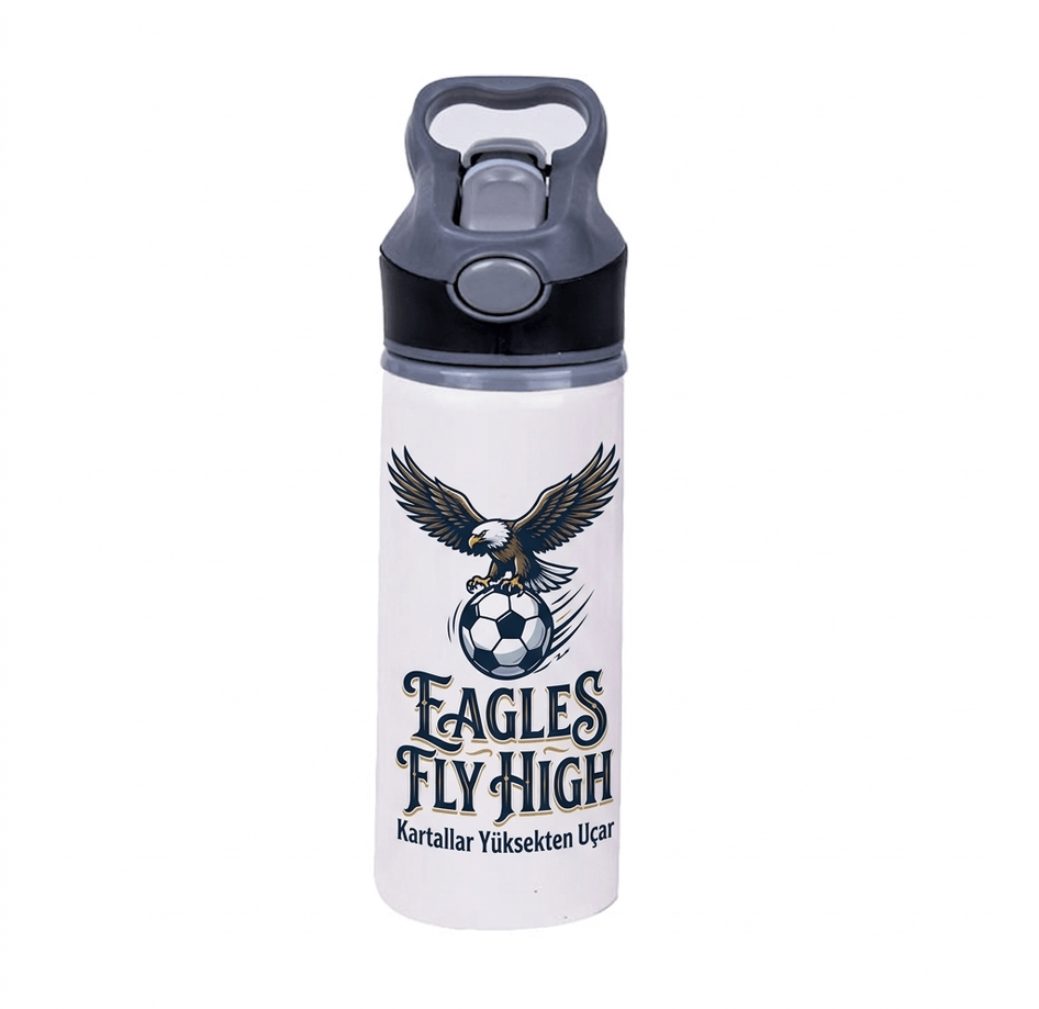 Kişiye özel Alüminyum Siyah Pipetli Matara