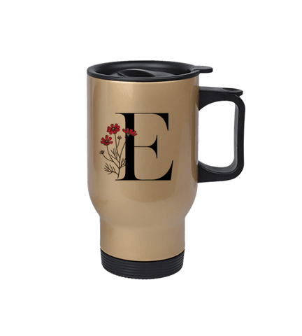 Kişiye özel Altın renk Çelik Kulplu Bardak Termos