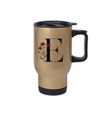 Kişiye özel Altın renk Çelik Kulplu Bardak Termos