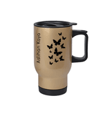 Kişiye özel Altın renk Çelik Kulplu Bardak Termos