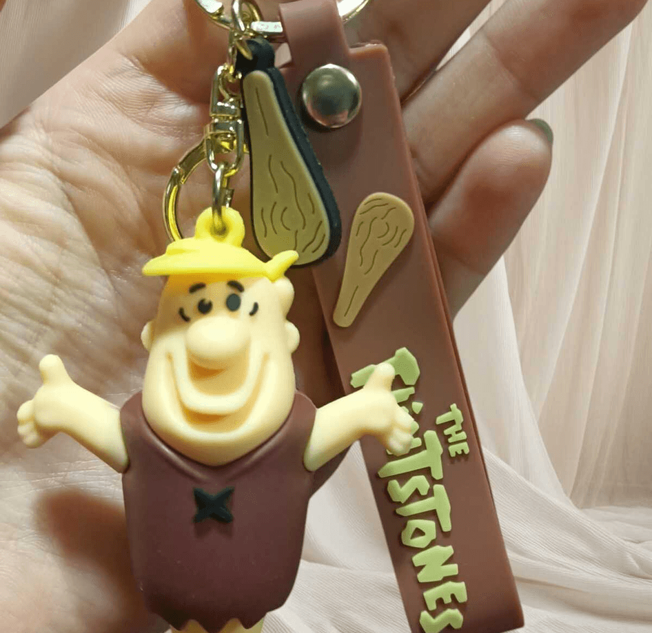 Taş devri Barney silikon lüks büyük boy anahtarlık çanta aksesuar