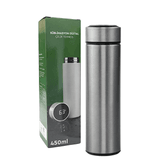 Kişiye özel Gri Dijital Göstergeli Filitreli Çelik Termos