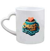 Kişiye özel Kalp Kulplu Beyaz Porselen Kupa