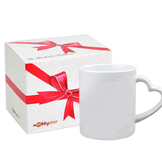 Kişiye özel Kalp Kulplu Beyaz Porselen Kupa