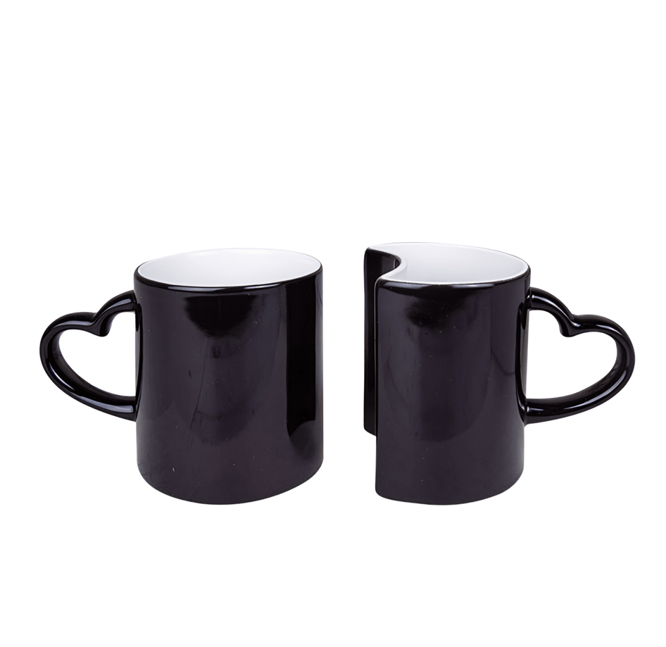 Kişiye özel Siyah Sihirli Çift Sevgili Kupası