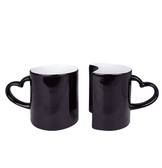 Kişiye özel Siyah Sihirli Çift Sevgili Kupası