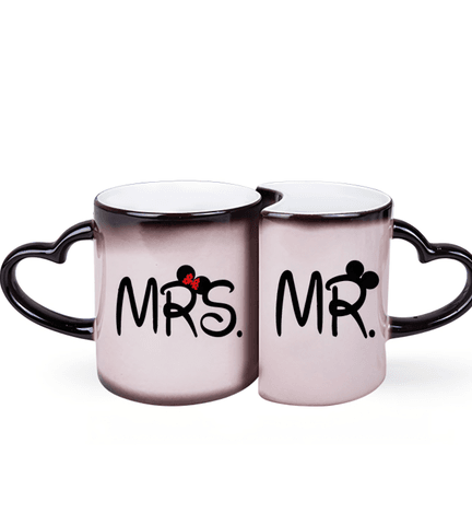 Kişiye özel Siyah Sihirli Çift Sevgili Kupası