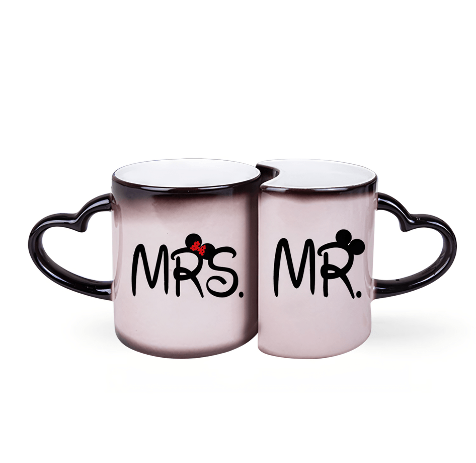 Kişiye özel Siyah Sihirli Çift Sevgili Kupası