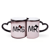 Kişiye özel Siyah Sihirli Çift Sevgili Kupası