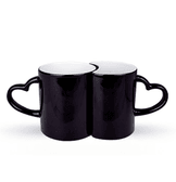 Kişiye özel Siyah Sihirli Çift Sevgili Kupası