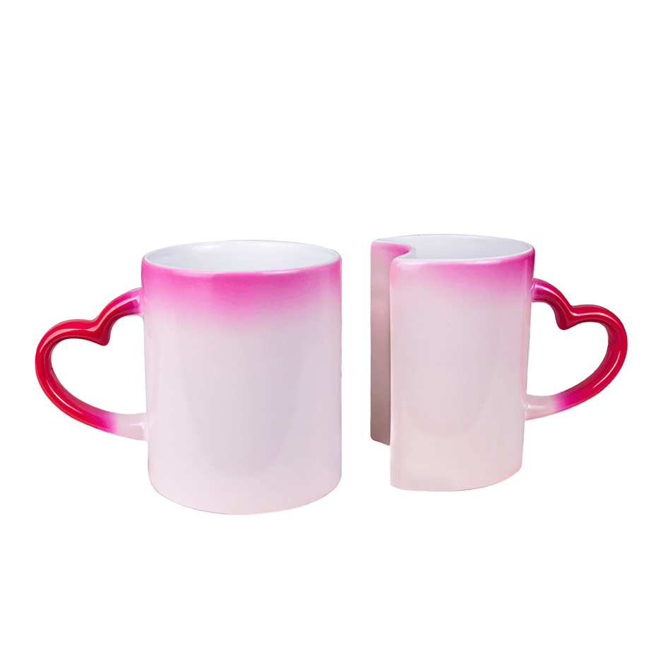 Kişiye özel Pembe Çift Sihirli Sevgili Kupası