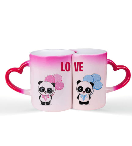 Kişiye özel Pembe Çift Sihirli Sevgili Kupası