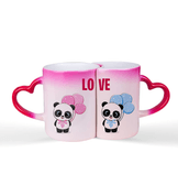 Kişiye özel Pembe Çift Sihirli Sevgili Kupası