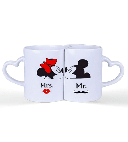 Kişiye özel Beyaz Çift Sevgili Kupası