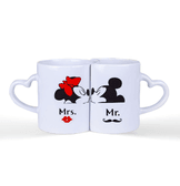 Kişiye özel Beyaz Çift Sevgili Kupası