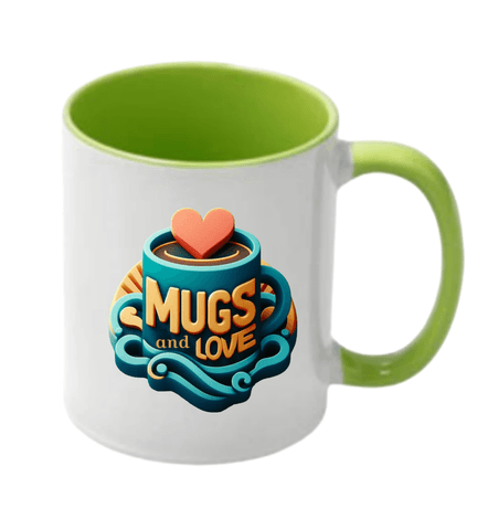 Kişiye özel İçi ve Kulpu Açık Yeşil Porselen Kupa