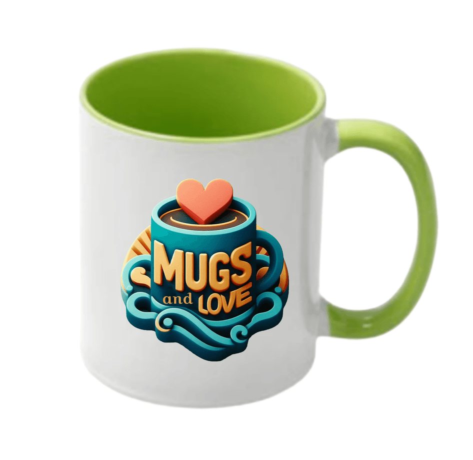 Kişiye özel İçi ve Kulpu Açık Yeşil Porselen Kupa