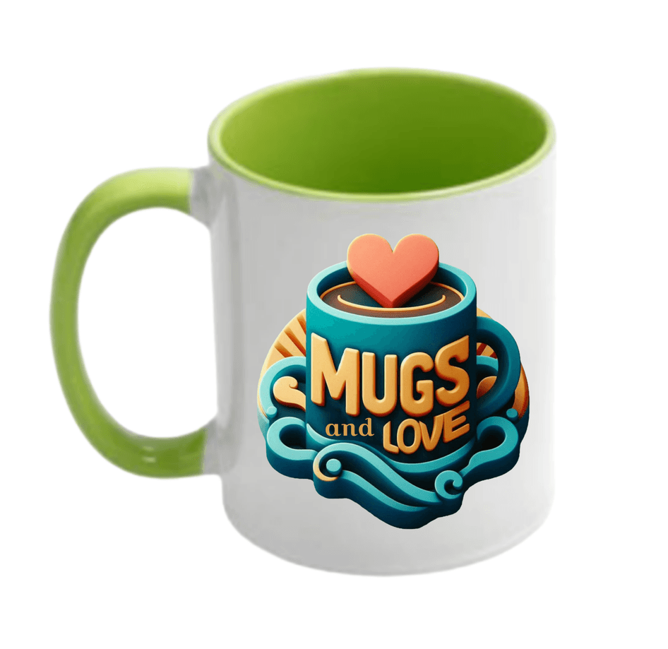 Kişiye özel İçi ve Kulpu Açık Yeşil Porselen Kupa