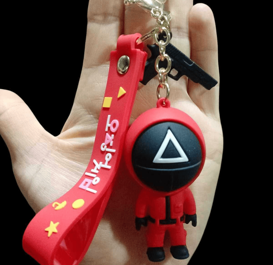 Squid Game ÜÇGEN silikon lüks büyük boy anahtarlık çanta aksesuar