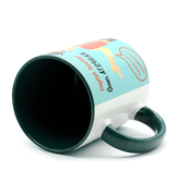 Kişiye özel İçi ve Kulpu Koyu Yeşil Porselen Kupa