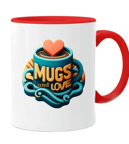 Kişiye özel İçi ve Kulpu Kırmızı Porselen Kupa