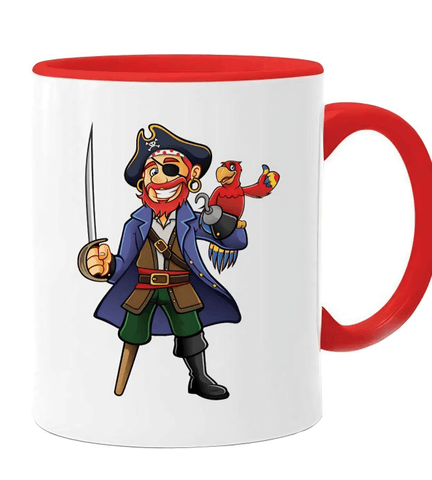 Kişiye özel İçi ve Kulpu Kırmızı Porselen Kupa